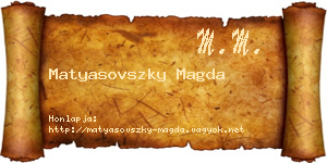 Matyasovszky Magda névjegykártya